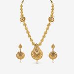 Buy Queen Be Gold Traditional Drop Shaped Pendant Necklace Set - NV19013 - Purplle