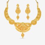 Buy Queen Be Gold Hasli Finely Crafted Pendant Necklace Wedding Set - NM19015 - Purplle