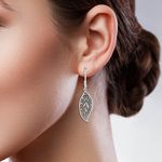 Buy Queen Be Oxidised Leaf Jali Danglers - EP19015 - Purplle