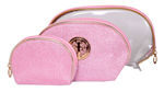 Buy Bonjour Paris Coat Me 3 pc Women's Multi Purpose Makeup Bag / Vanity Pouch / Travel Kit / Cosmetic Bag Organiser (Baby Pink) - Purplle