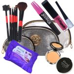 Buy Bonjour Paris Coat Me 3 pc Women's Multi Purpose Makeup Bag / Vanity Pouch / Travel Kit / Cosmetic Bag Organiser (Silver) - Purplle