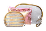 Buy Bonjour Paris Coat Me Women's Multi purpose 3 pc Vanity Pouch / Makeup Bag Organiser (Baby Pink) - Purplle