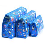 Buy Bonjour Paris Coat Me 3 pc Women's Multi Purpose Makeup Bag / Cosmetic Pouch Kitty Carton Blue - Purplle