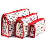 Buy Bonjour Paris Coat Me 3 pc Women's Multi Purpose Makeup Bag / Cosmetic Pouch Kitty Carton Red - Purplle