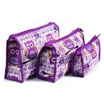 Buy Bonjour Paris Coat Me 3 pc Women's Multi Purpose Makeup Bag / Cosmetic Pouch Purple Bird - Purplle