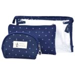 Buy  Bonjour Paris Coat Me 3 pc Women's Multi Purpose Makeup Bag / Cosmetic Pouch - Navy Blue - VPB09-NAVY BLUE - Purplle
