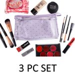 Buy  Bonjour Paris Coat Me 3 pc Women's Multi Purpose Makeup Bag / Cosmetic Pouch - Navy Blue - VPB09-NAVY BLUE - Purplle