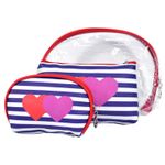 Buy Bonjour Paris Coat Me 3 pc Women's Cosmetic Bag / Makeup Pouch / Toiletry Kit - Blue - Purplle