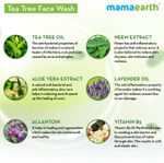 Buy Mamaearth Tea Tree Natural Face Wash For Acne & Pimples Wash Face Wash 2 Pcs Teatree-Facewash 2Pcs - Purplle