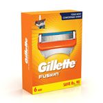 Buy Gillette Fusion Shaving Blades- Pack of 6 (cartridges) - Purplle