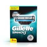 Buy Gillette Mach 3 Shaving Blades- Pack of 6 (Cartridges) - Purplle