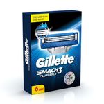 Buy Gillette Mach Turbo 3 Shaving Blades- Pack of 6 (Cartridges) - Purplle