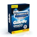 Buy Gillette Mach Turbo 3 Shaving Blades- Pack of 10 (Cartridges) - Purplle