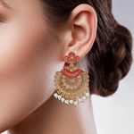 Buy Queen Be Traditional Enameled Chandbalis, Baby Pink - EV19063 - Purplle