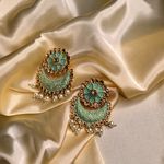 Buy Queen Be Traditional Enameled Chandbalis, Mint Green - EV19064 - Purplle