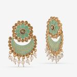 Buy Queen Be Traditional Enameled Chandbalis, Mint Green - EV19064 - Purplle