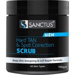 Buy Sanctus Hard TAN & Spot Correction Scrub for MEN - (100 g) (Best Tan Removal Formula for Hard Skin with Insta-Brightening Effect) - Purplle