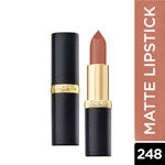 Buy L'Oreal Paris Color Riche Moist Matte Lipstick - Flatter Me Nude 248 (3.7 g) - Purplle