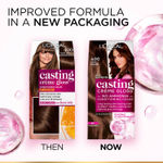 Buy L'Oreal Paris Casting Creme Gloss Hair Color With Glycolic Gloss Complex | Shade 400 - Dark Brown | 60ml + 40ml + 60g - Purplle