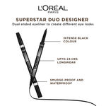 Buy L'Oreal Paris Superstar Duo Designer Eyeliner - Black (0.56 g) - Purplle