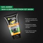 Buy Garnier Men Turbo Bright Double Action Face Wash, Deep Cleansing Anti Pollution Face Wash with Charcoal and Vitamin C, Suitable for all Skin Types, 100g - Purplle