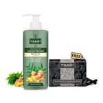 Buy Vaadi Herbals Neem Oil & Ginger Hand Wash 250 ml with FREE Activated Charcoal Soap (75 g) - Purplle