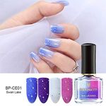 Buy BORN PRETTY Peel Off Thermal Nail Polish Champs Elysees Series Sunlight Sensitive Temperature Color Changing Nail Art Polish (CE01-Swan Lake) (6 ml) - Purplle