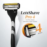 Buy Letsshave Pro 4 Shaving Manual Razor For Men -1 Razor Handle + Pro 4 Blade + Razor Cap - Purplle