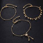 Buy Ferosh Stars Golden Charm 3 Pcs Anklet Set - Purplle