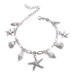 Buy Ferosh Silver Starfish And Shell Anklet - Purplle