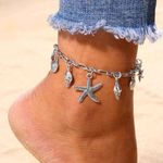 Buy Ferosh Silver Starfish And Shell Anklet - Purplle