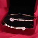 Buy Ferosh Crisanta Golden Floral Rhinestone Bangle Bracelet - Purplle