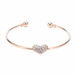 Buy Ferosh Eryka Rhinestone Heart Golden Cuff Bracelet - Purplle