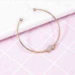Buy Ferosh Eryka Rhinestone Heart Golden Cuff Bracelet - Purplle