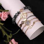 Buy Ferosh Feliciano WorldWide Infinity Love Golden 5 Bracelets Set - Purplle