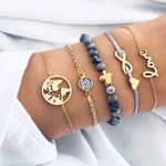 Buy Ferosh Feliciano WorldWide Infinity Love Golden 5 Bracelets Set - Purplle