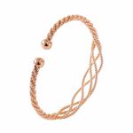 Buy Ferosh Vincent Twist and Turn Golden Bangle Bracelet - Purplle