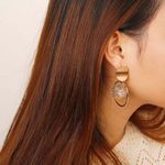 Buy Ferosh Ayelet Mesh Faux Pearl Golden Drop Earrings - Purplle