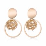 Buy Ferosh Ayelet Mesh Faux Pearl Golden Drop Earrings - Purplle