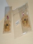 Buy Ferosh Adhrita Pink-Black Stone Pearl Chained Tassel Earrings - Purplle