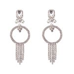 Buy Ferosh Agnessa Silver Circular Crystal Earrings - Purplle