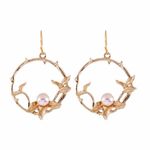 Buy Ferosh Carnation Artistic Floral Drop Earrings - Purplle