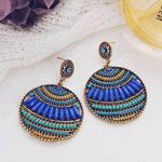 Buy Ferosh Chiara Boho Blue Beaded Drop Earrings - Purplle