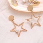 Buy Ferosh Celestia Gazing Star Pearl Dangler Earrings - Purplle