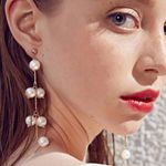 Buy Ferosh Elise Pearl Drop Golden Earrings - Purplle