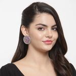Buy Ferosh Leela Magenta Oxidized Stud Earrings - Purplle