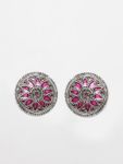 Buy Ferosh Leela Magenta Oxidized Stud Earrings - Purplle