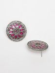 Buy Ferosh Leela Magenta Oxidized Stud Earrings - Purplle