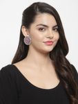 Buy Ferosh Leela Magenta Oxidized Stud Earrings - Purplle