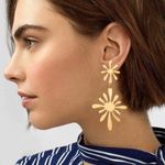 Buy Ferosh Pacifica Golden Artistic Drop Earrings - Purplle